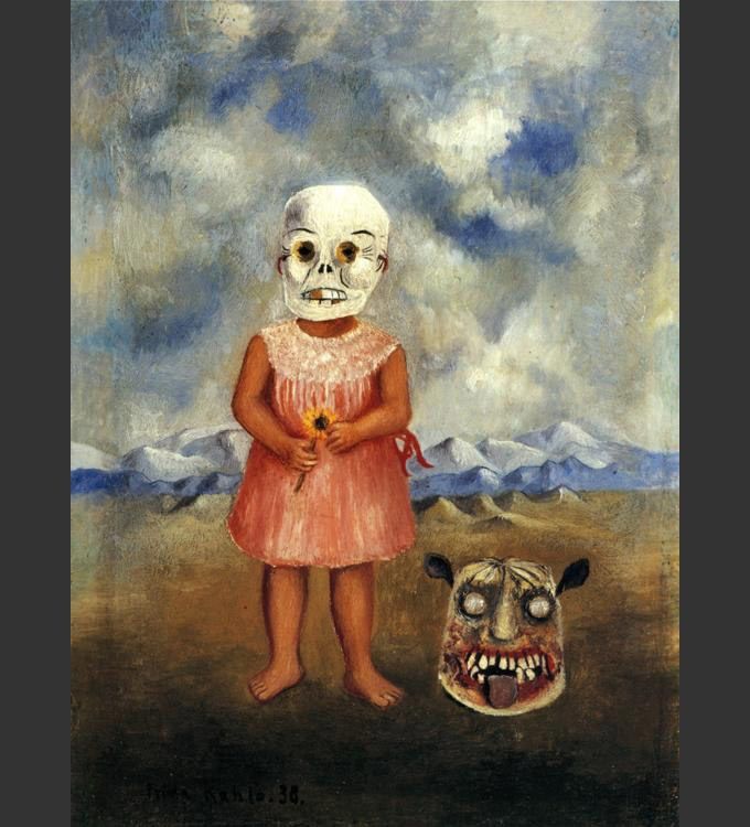 Frida Kahlo Girl with Death Mask